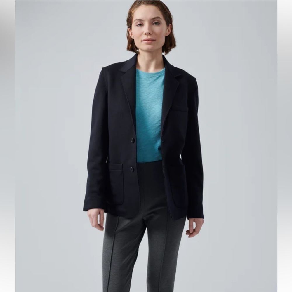 ATM Academia Career Work Relaxed Blazer Jacket Single Breasted Black Size M